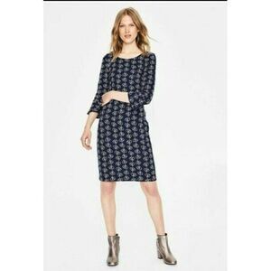 Boden Womens Newlyn Jacquard Dress UK 8 US 4 Navy
